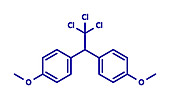 Methoxychlor pesticide molecule, illustration