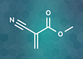 Methyl cyanoacrylate molecule, illustration