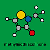 Methylisothiazolinone preservative molecule, illustration