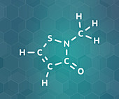 Methylisothiazolinone preservative molecule, illustration