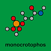 Monocrotophos organophosphate insecticide molecule