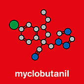 Myclobutanil antifungal molecule, illustration
