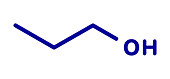 Propanol solvent molecule, illustration