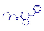 Omberacetam nootropic drug molecule, illustration