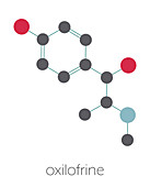 Oxilofrine stimulant drug molecule, illustration