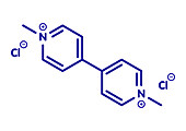 Paraquat herbicide molecule, illustration