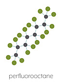 Perfluorooctane molecule, illustration