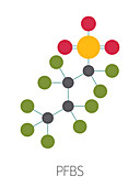 Perfluorobutanesulfonic acid fluorosurfactant molecule