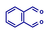 Phthalaldehyde disinfectant molecule, illustration