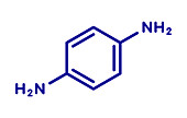 p-Phenylenediamine hair dye molecule, illustration