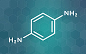 p-Phenylenediamine hair dye molecule, illustration