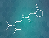 Pramiracetam drug molecule, illustration