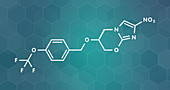 Pretomanid tuberculosis drug molecule, illustration