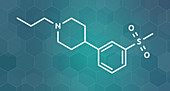 Pridopidine drug molecule, illustration