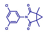 Procymidone pesticide molecule, illustration