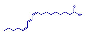 Punicic acid molecule, illustration