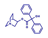 3-Quinuclidinyl benzilate molecule, illustration