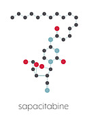 Sapacitabine cancer drug molecule, illustration