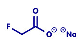 Sodium fluoroacetate pesticide molecule, illustration