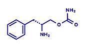 Solriamfetol drug molecule, illustration