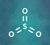 Sulfur trioxide pollutant molecule, illustration