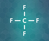 Tetrafluoromethane molecule, illustration