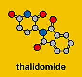 Thalidomide teratogenic drug molecule, illustration