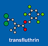 Transfluthrin insecticide molecule, illustration