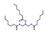 Triheptanoin drug molecule, illustration