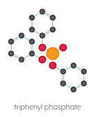 Triphenyl phosphate molecule, illustration