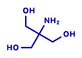 Tris buffering agent molecule, illustration