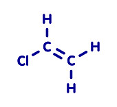 Vinyl chloride molecule, illustration