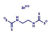 Zineb zinc organosulfur fungicide molecule, illustration