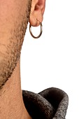 Man's pierced ear