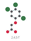 2, 4, 5-trichlorophenoxyacetic acid molecule, illustration