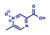 Acipimox hypertriglyceridemia drug molecule, illustration