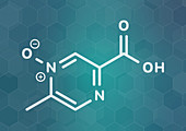 Acipimox hypertriglyceridemia drug molecule, illustration