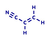Acrylonitrile molecule, illustration