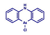 Adamsite riot control agent molecule, illustration