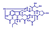 Alpha-amanitin death cap toxin molecule, illustration