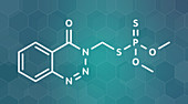 Azinphos-methyl insecticide molecule, illustration