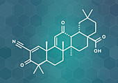 Bardoxolone drug molecule, illustration