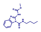 Benomyl fungicide molecule, illustration