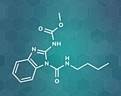 Benomyl fungicide molecule, illustration
