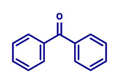 Benzophenone molecule, illustration