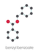 Benzyl benzoate drug molecule, illustration