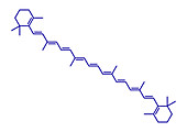 Beta-carotene pigment molecule, illustration