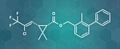 Bifenthrin insecticide molecule, illustration