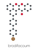 Brodifacoum rodenticide molecule, illustration