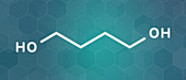 1, 4-Butanediol solvent molecule, illustration